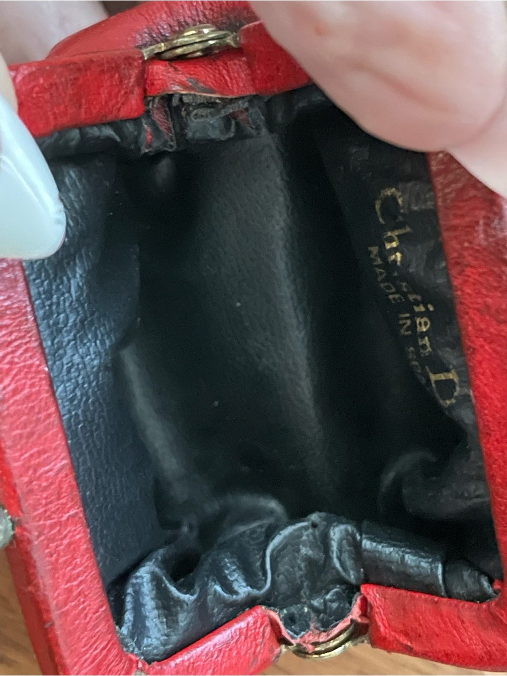 CHRISTIAN DIOR Vintage Gamaguchi Red Leather Coin Purse - Picture 9 of 11